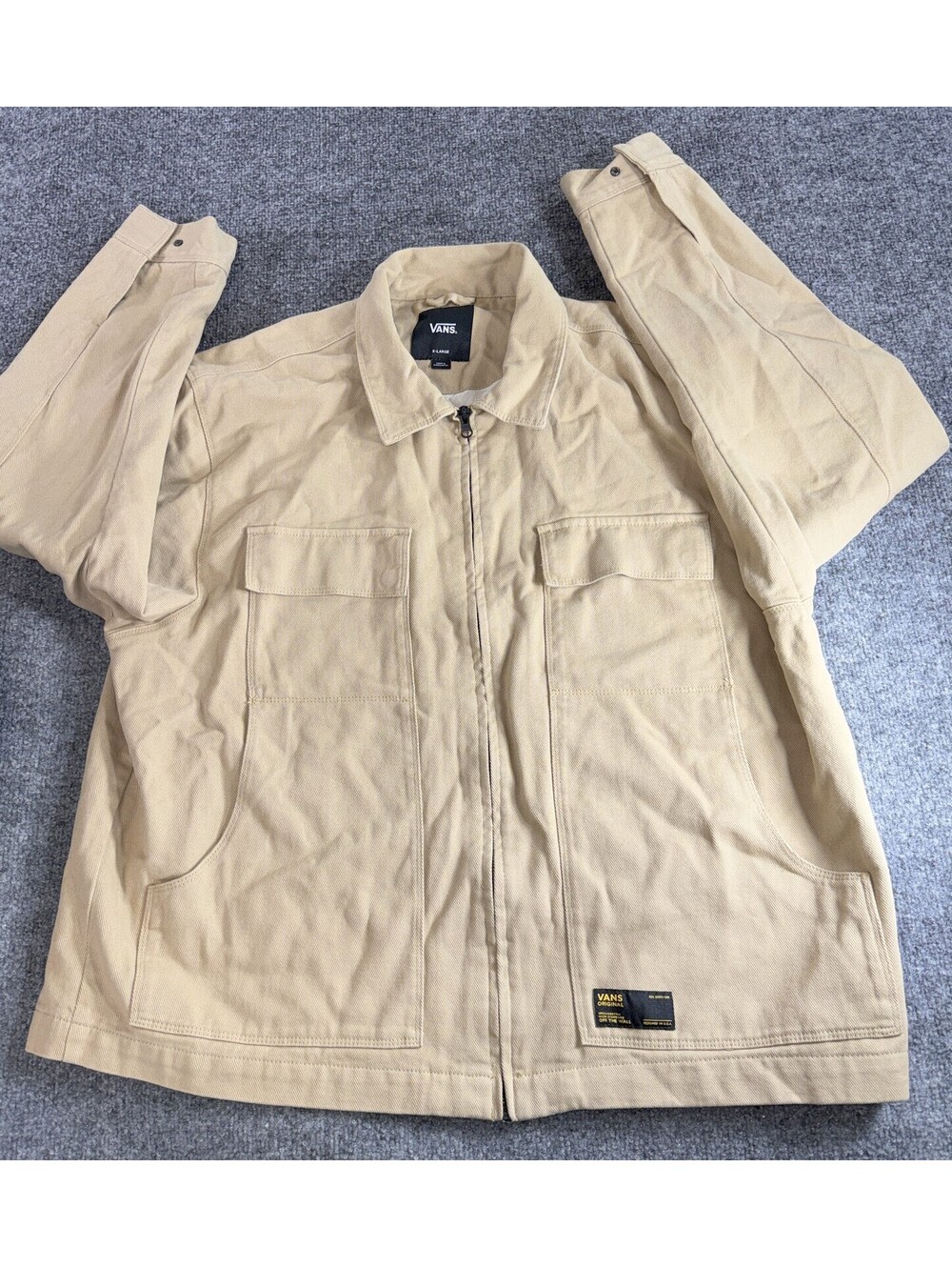 Vans McAvoy Zip Station Men's Jacket Size Extra Large Brown Zip Up Jacket